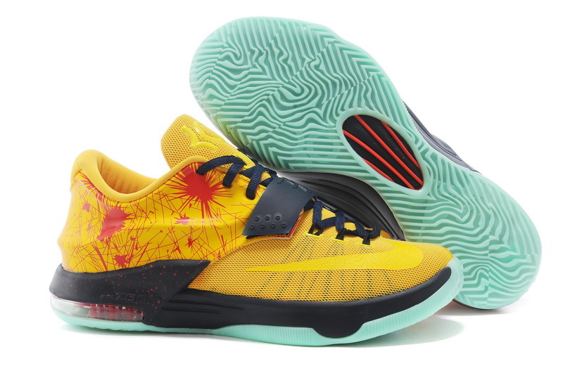 Nike Kevin Durant 7 Yellow Black Red Shoes - Click Image to Close
