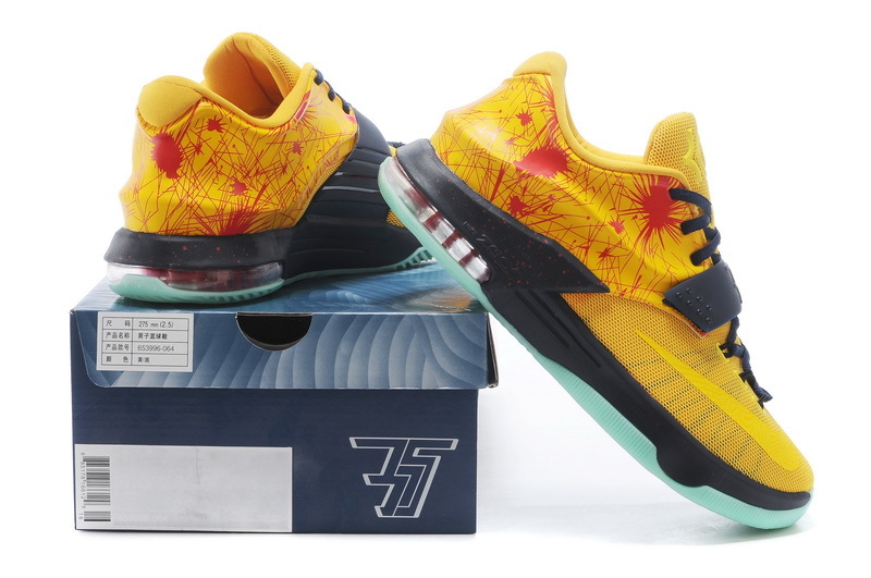 Nike Kevin Durant 7 Yellow Black Red Shoes - Click Image to Close