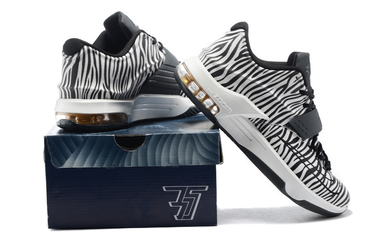Nike Kevin Durant 7 Zebra Strip Black White Shoes