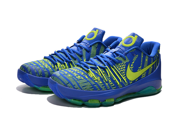 Nike Kevin Durant 8 Blue Fluorscent Green Shoes - Click Image to Close