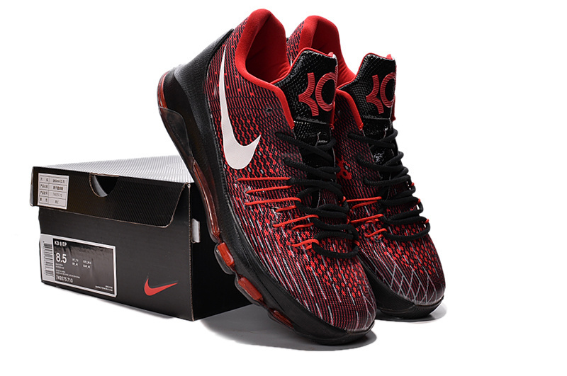 Nike Kevin Durant 8 Red Black White Shoes - Click Image to Close