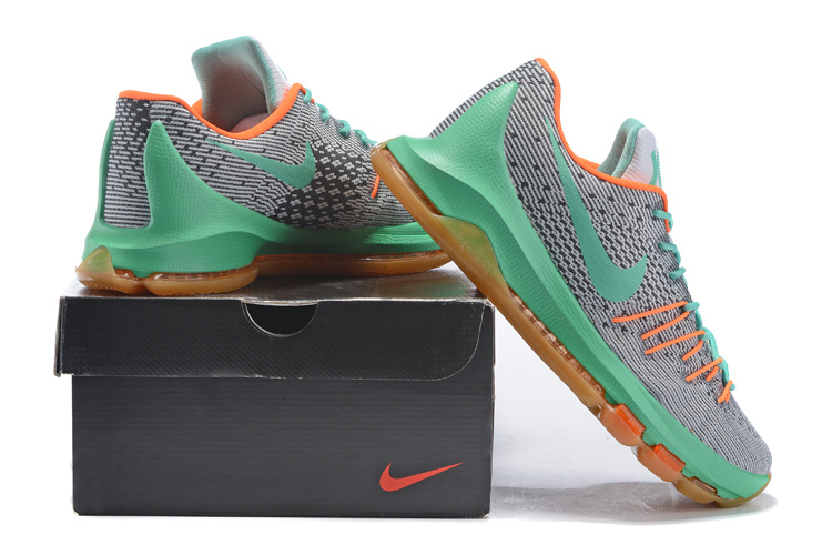 Nike Kevin Durant 8 White Green Orange Shoes - Click Image to Close