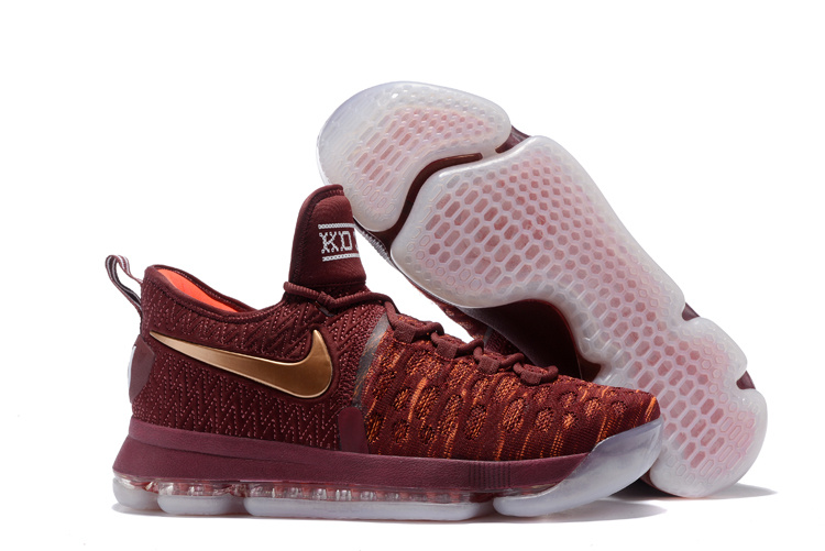 Nike Kevin Durant 9 Christmas Red Gold Shoes - Click Image to Close