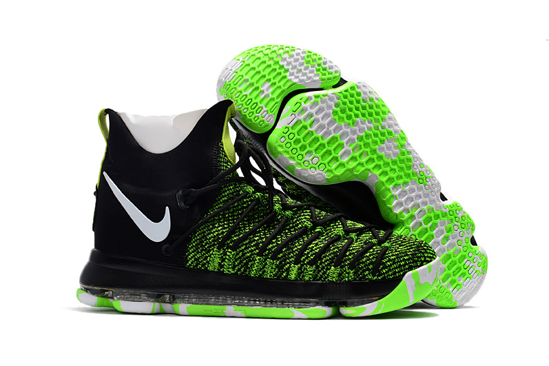 Nike Kevin Durant 9 Elite Green Black White Shoes - Click Image to Close