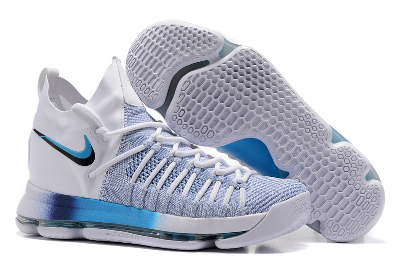 Nike Kevin Durant 9 Elite White Blue Shoes - Click Image to Close