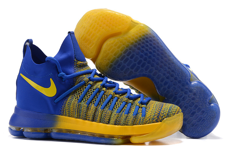 Nike Kevin Durant 9 Elite Yellow Blue Shoes - Click Image to Close