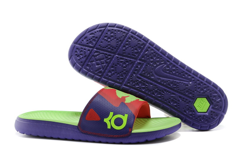 Nike Kevin Durant Hydro Purple Red Green Sandal - Click Image to Close