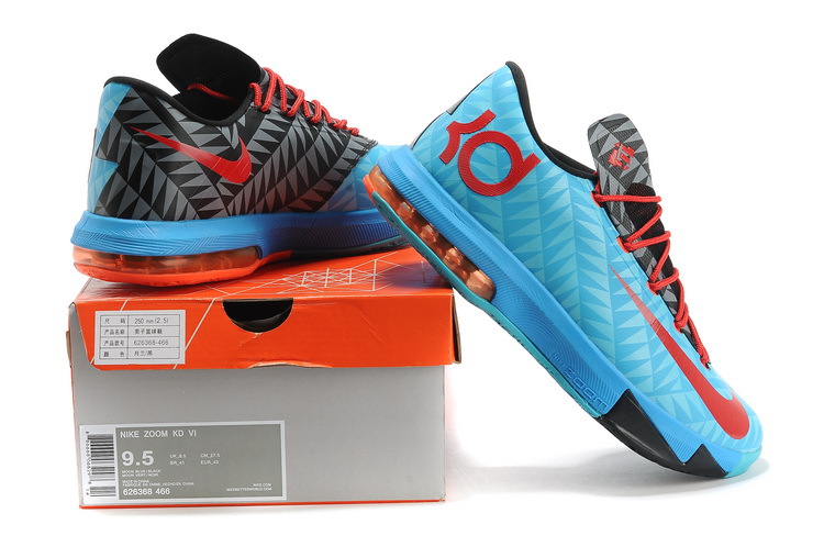 Nike Kevin Durant 6 N7 Blue Red Black Shoes - Click Image to Close