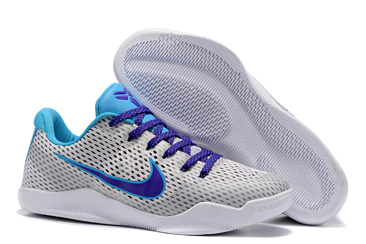 Nike Kobe 11 EM Draft Day Wolf Grey Blue Shoes - Click Image to Close