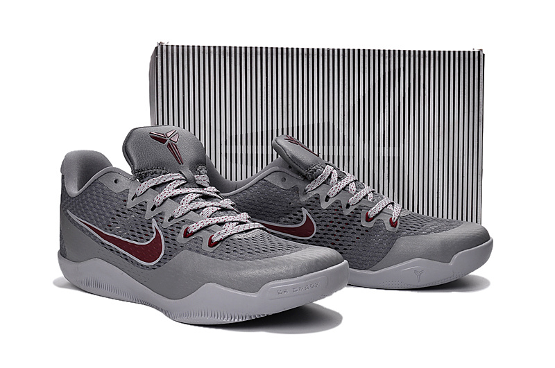 Nike Kobe 11 EM Grey Wine Red Shoes - Click Image to Close