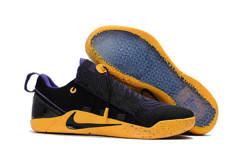 Nike Kobe A.D. NXT Flyknit Black Yellow Purple Shoes - Click Image to Close