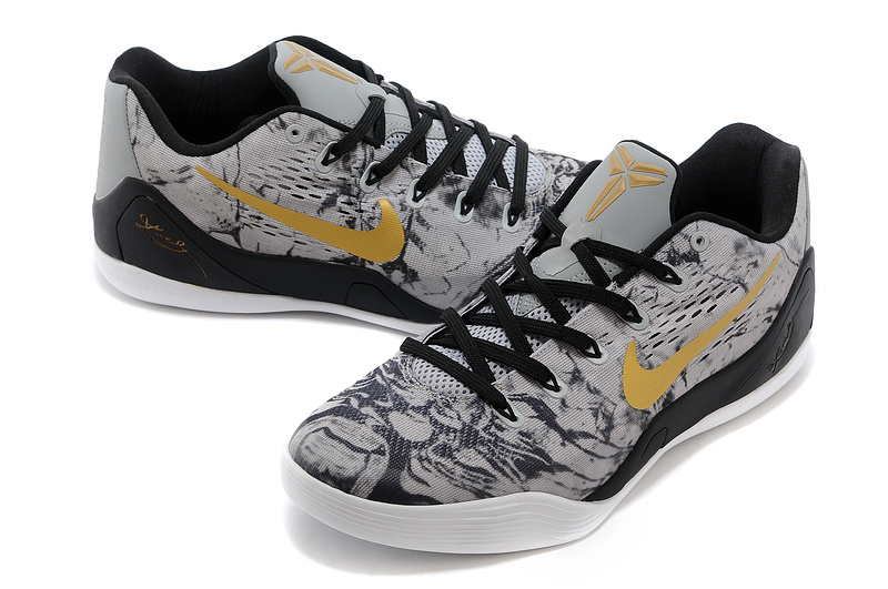 Nike Kobe Bryant 9 Low Grey Black Gold For Women - Click Image to Close