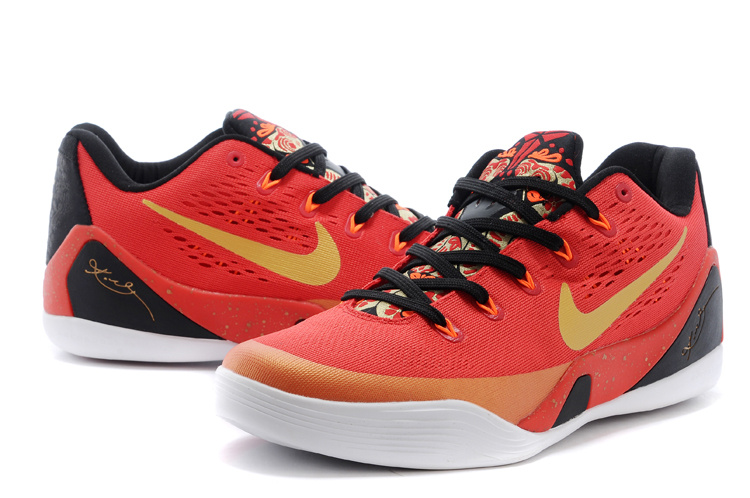 Nike Kobe Bryant 9 Low Red Black Gold For Women