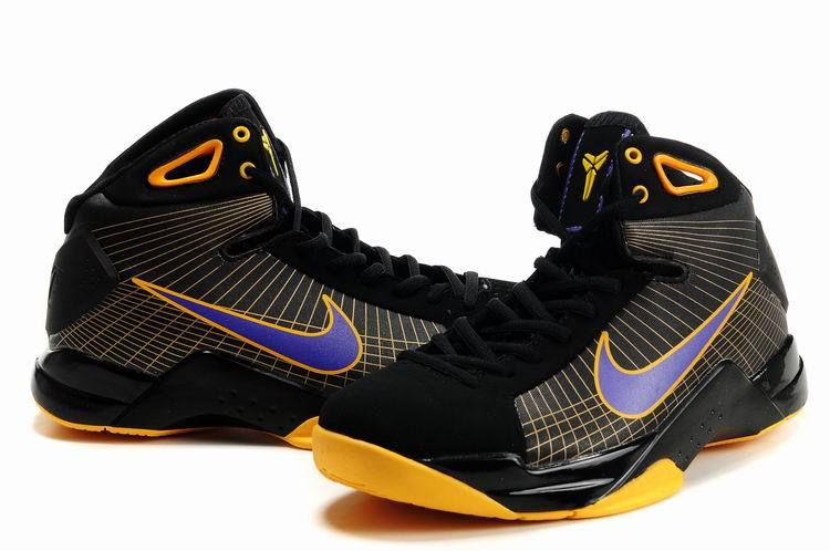 Nike Kobe Bryant Olympic Black Yellow Blue Logo Shoes - Click Image to Close