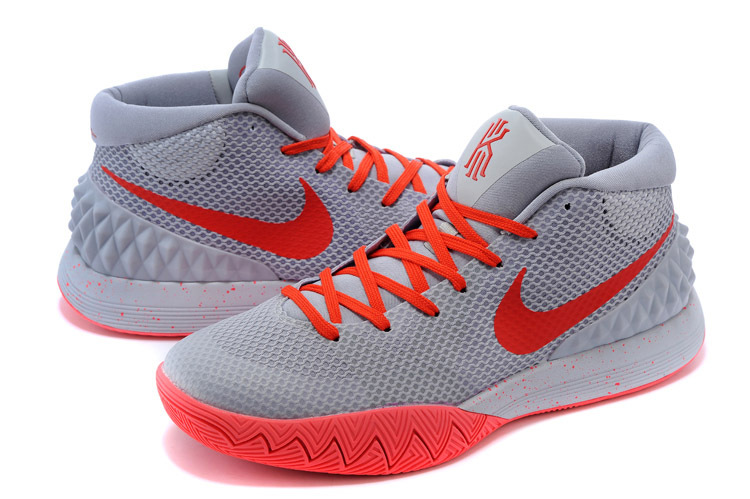 Nike Kyrie 1 Grey Red Basketball Shoes - Click Image to Close