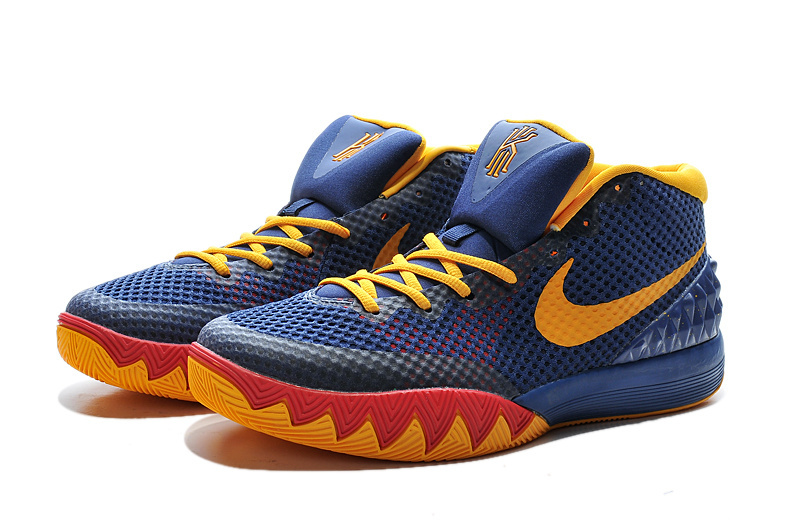 Nike Kyrie 1 Shoes 57 Minutes Dark Blue Yellow Red - Click Image to Close