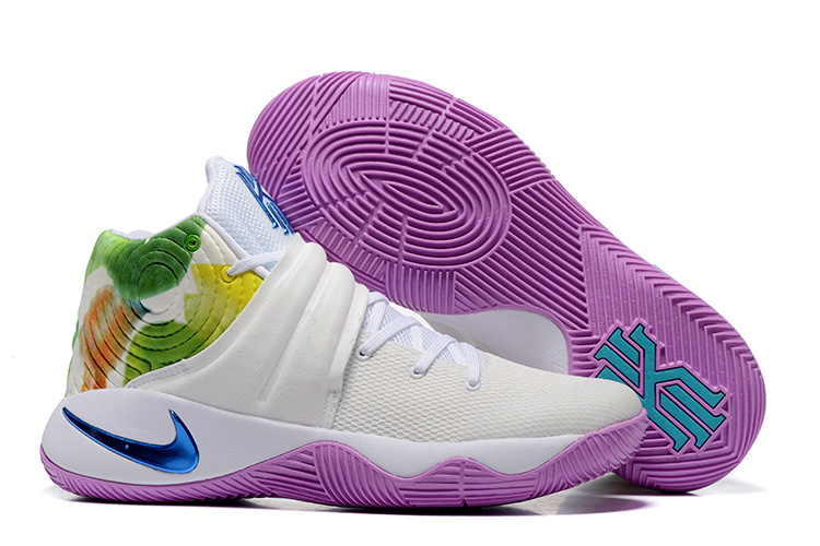 Nike Kyrie 2 White Purple Green Shoes - Click Image to Close