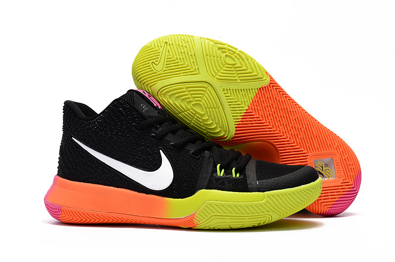 Nike Kyrie 3 Black Orange Fluorscent Basketball Shoes - Click Image to Close