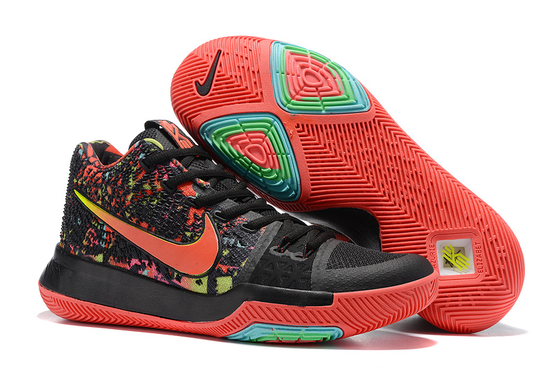 Nike Kyrie 3 Black Red Green Shoes - Click Image to Close