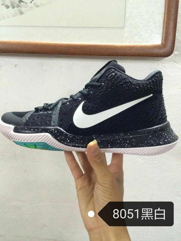 Nike Kyrie 3 Black White Green Shoes - Click Image to Close