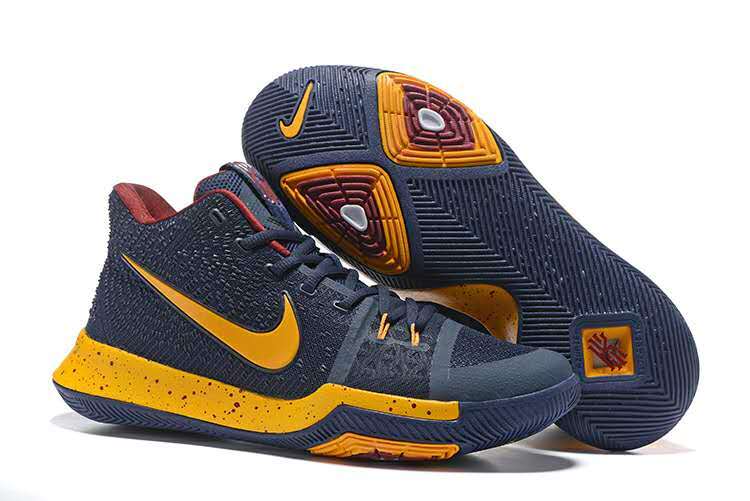 Nike Kyrie 3 Cavaliers Deep Blue Yellow Basketball Shoes