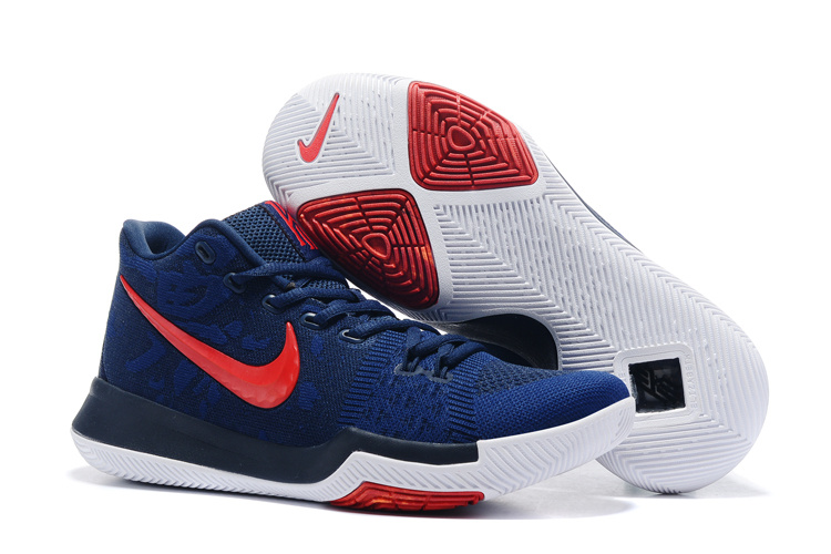 Nike Kyrie 3 Flyknit Deep Blue Red Shoes