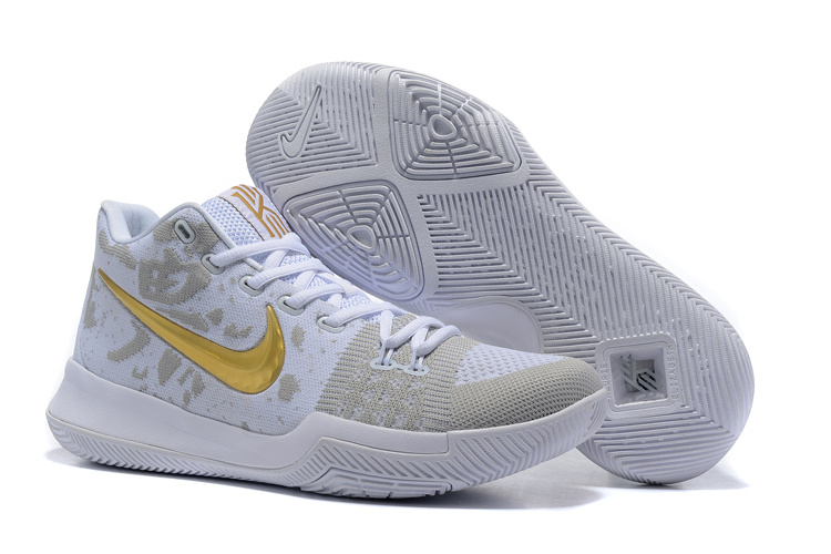 Nike Kyrie 3 Flyknit White Gold Shoes