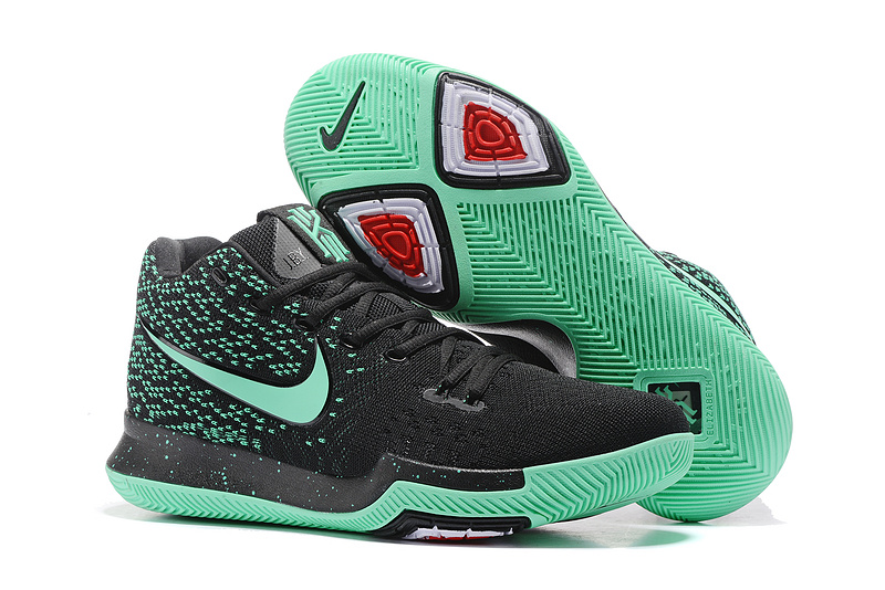 Nike Kyrie 3 Knit Black Green Shoes - Click Image to Close