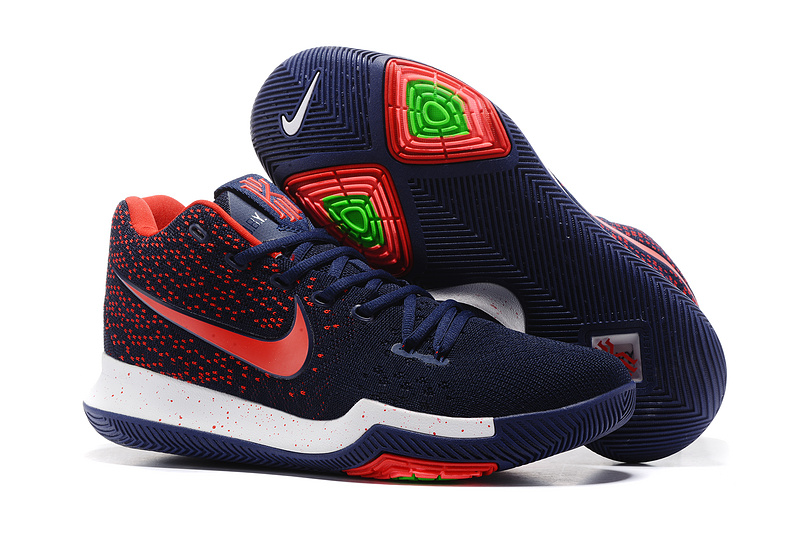 Nike Kyrie 3 Knit Dark Blue Red White Shoes