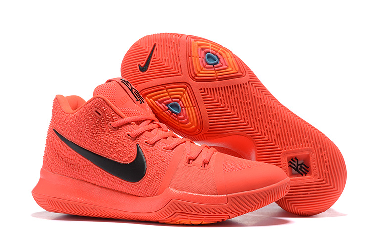 Nike Kyrie 3 Reddish Orange Black Basketball Shoes - Click Image to Close