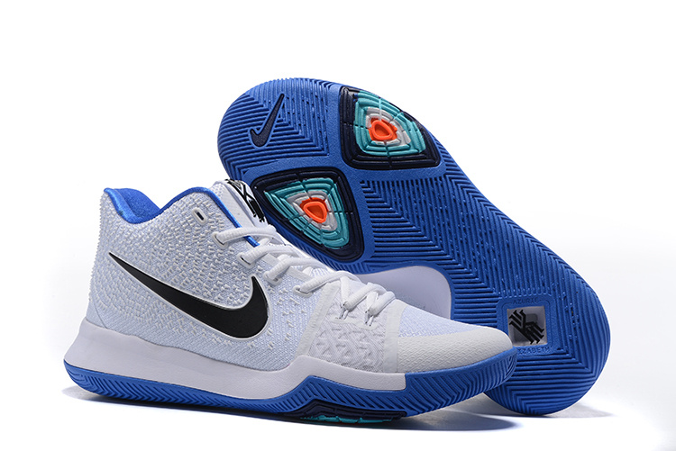 Nike Kyrie 3 White Blue Basketball Shoes - Click Image to Close