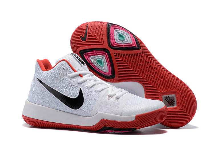 Nike Kyrie 3 White Red Black Basketball Shoes