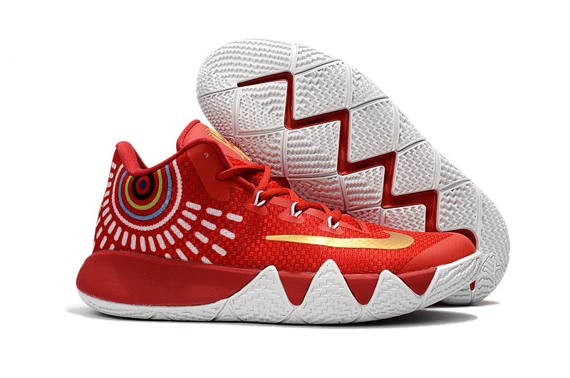 Nike Kyrie 4 Red White Gold Shoes