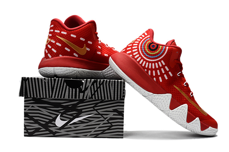 Nike Kyrie 4 Red White Gold Shoes