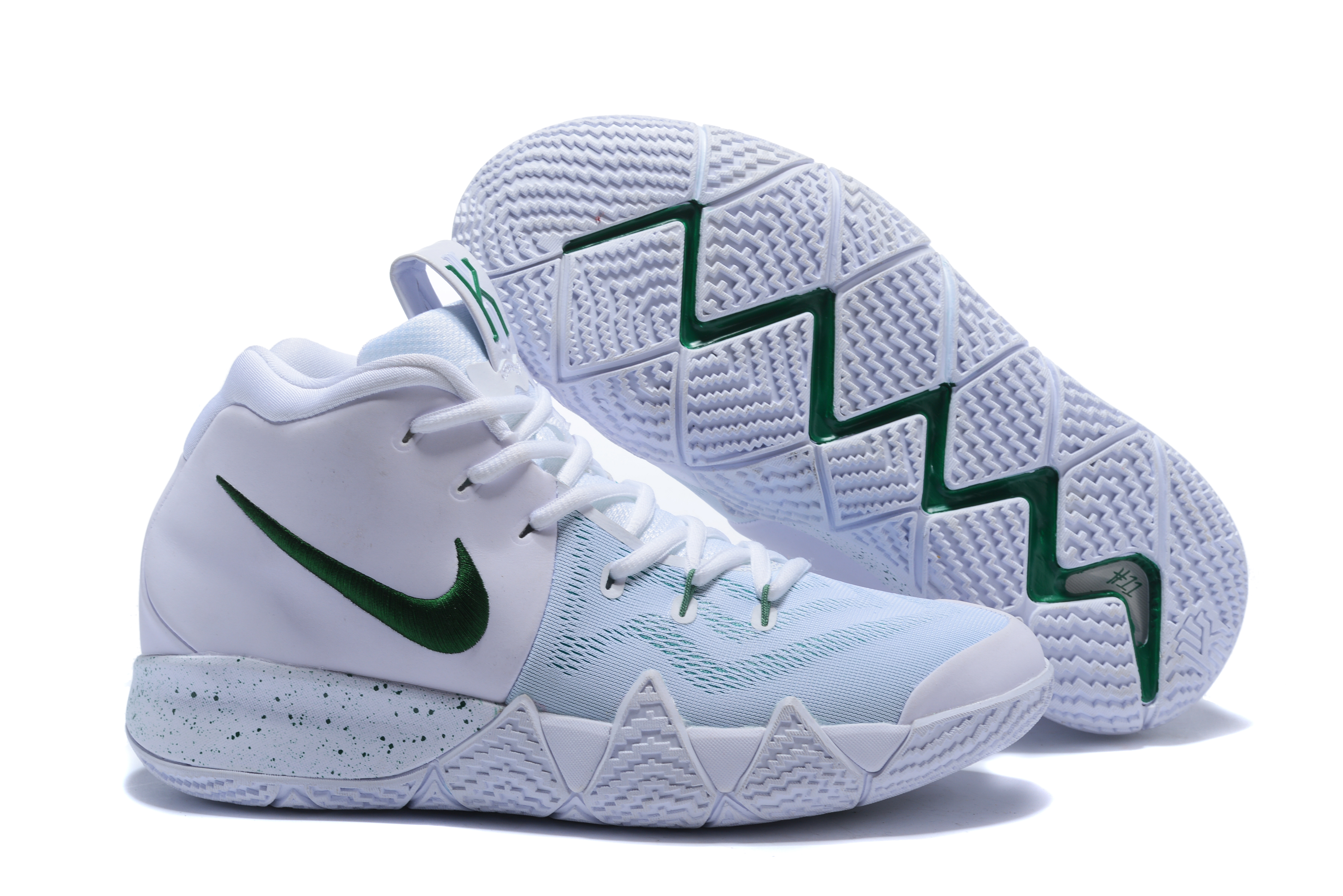 Nike Kyrie 4 White Dark Green Basketball Shoes - Click Image to Close