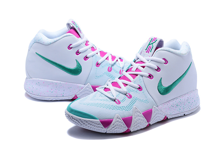 Nike Kyrie 4 White Fousia Mint Green Basketball Shoes - Click Image to Close