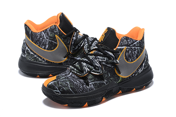 Nike Kyrie 5 Black Grey Orange Swoosh Shoes