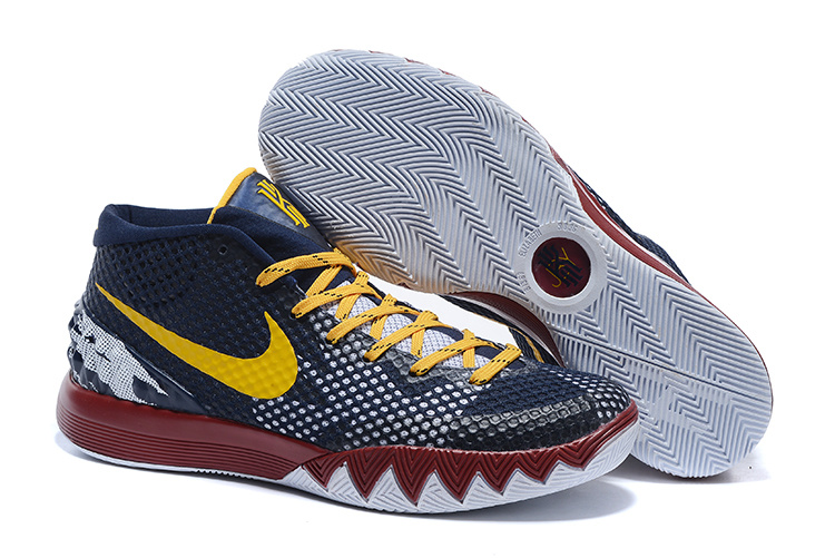 Nike Kyrie 1 Dark Blue Yellow Red White Shoes - Click Image to Close