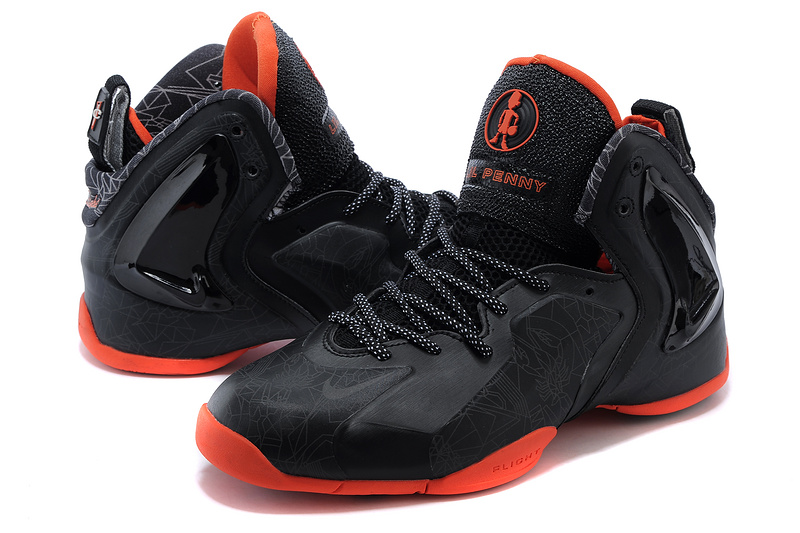 Nike LIL Penny Hardaway Black Orange Shoes - Click Image to Close