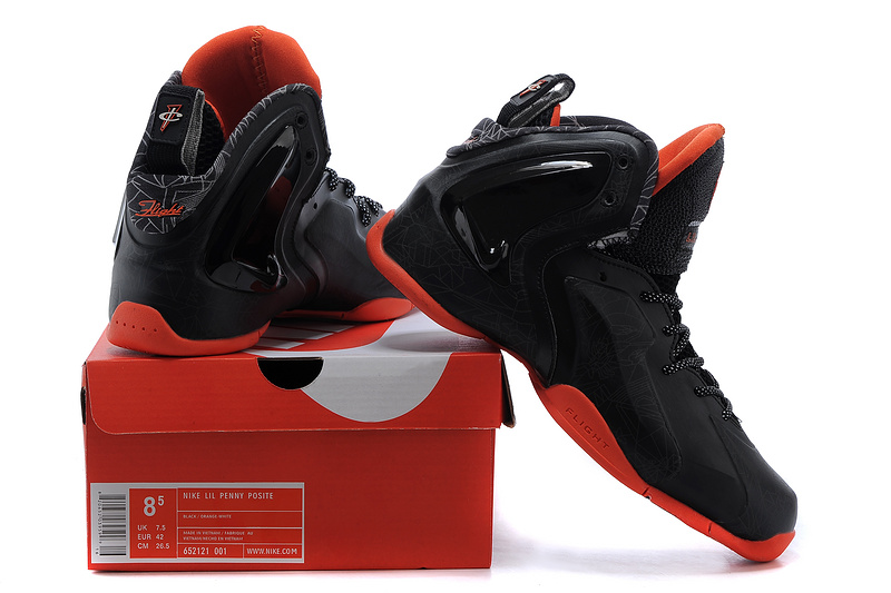 Nike LIL Penny Hardaway Black Orange Shoes - Click Image to Close