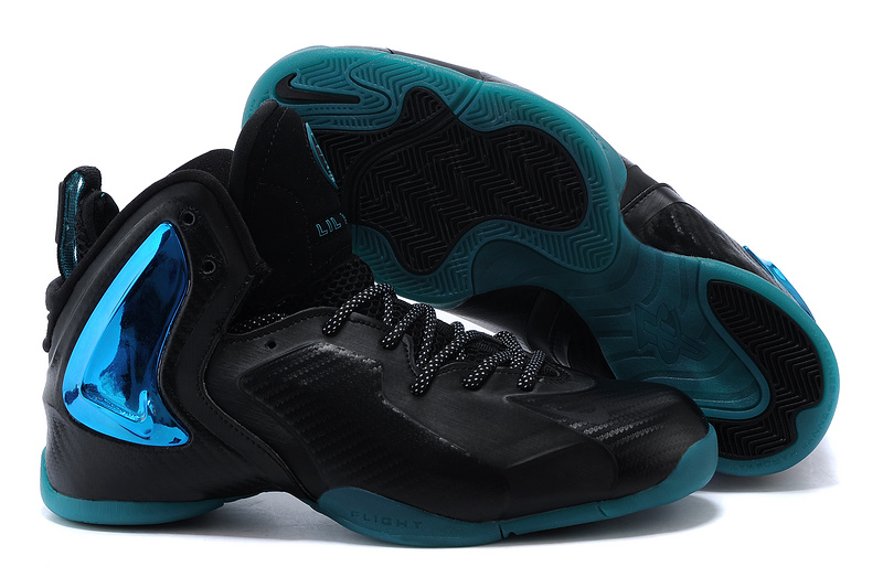 Nike LIL Penny Hardaway Black Shine Blue Shoes - Click Image to Close