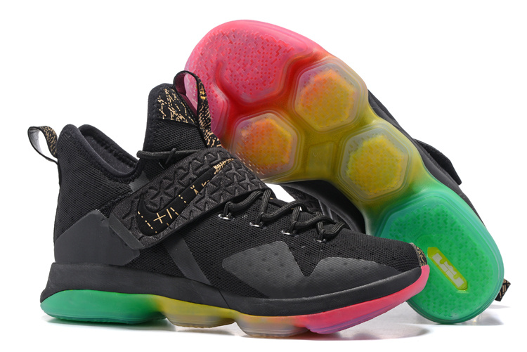 Nike LeBron 14 Black Rainbow Sole Shoes