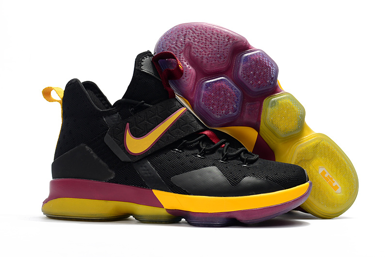 Nike LeBron 14 Black Yellow Wine Red Shoes