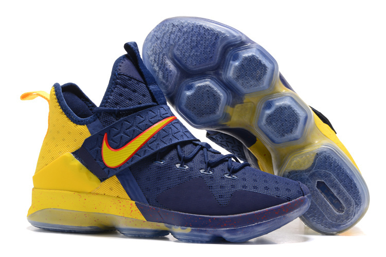 Nike LeBron 14 Blue Yellow Shoes - Click Image to Close