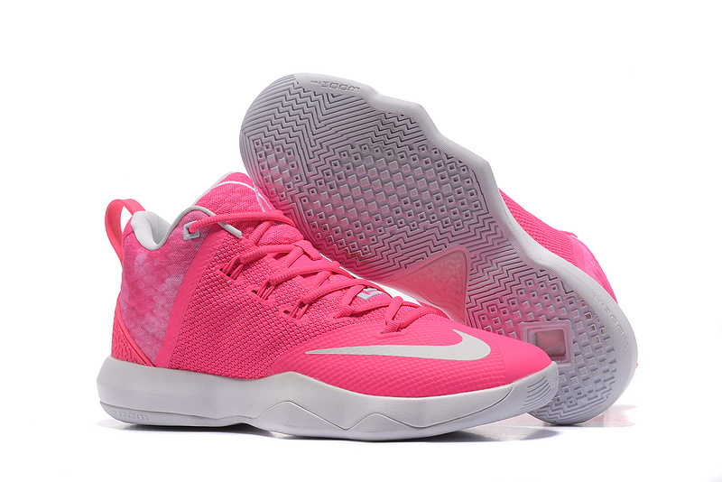 Nike LeBron Ambassador 9 Pink White Shoes - Click Image to Close