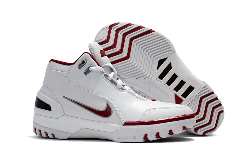 Nike LeBron I Retro All White Red Shoes