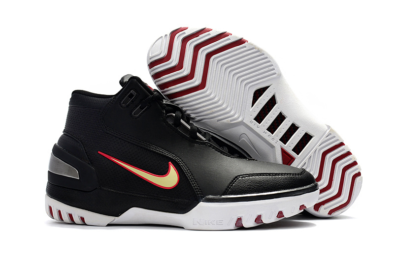 Nike LeBron I Retro Black Red White Shoes - Click Image to Close