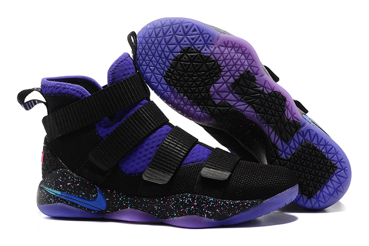 Nike LeBron Soldier 11 Black Purple Shoes - Click Image to Close