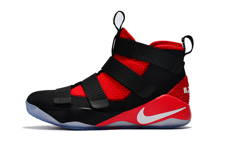 Nike LeBron Soldier 11 Black Red Shoes - Click Image to Close