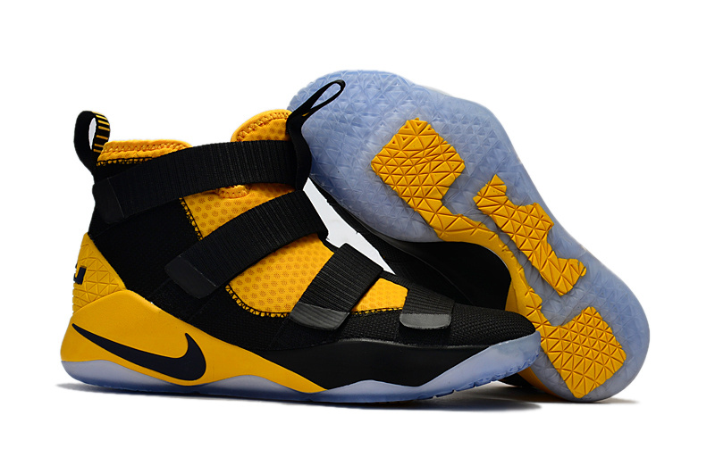 Nike LeBron Soldier 11 Black Yellow Shoes - Click Image to Close